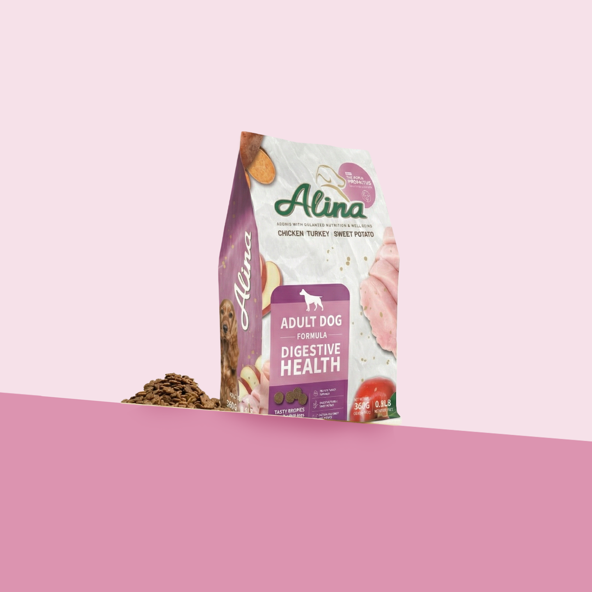 【歡慶開站 | 7 折起】ALINA 成犬順暢食譜｜雞肉+火雞肉｜腸道保健配方 - ALINA 艾莉納 寵物主廚快餐車